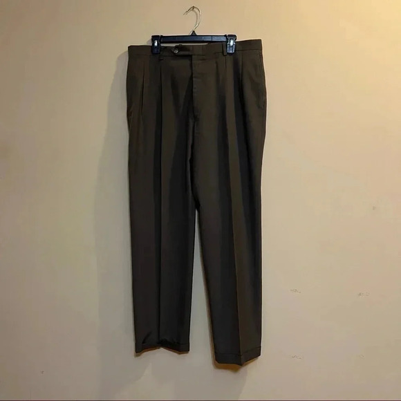 Gordon Thomas Mens Gray Pleated Slacks Belt Loop Business Dress Pants Size 38 - Picture 1 of 9